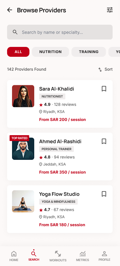 GetFit Browse Providers